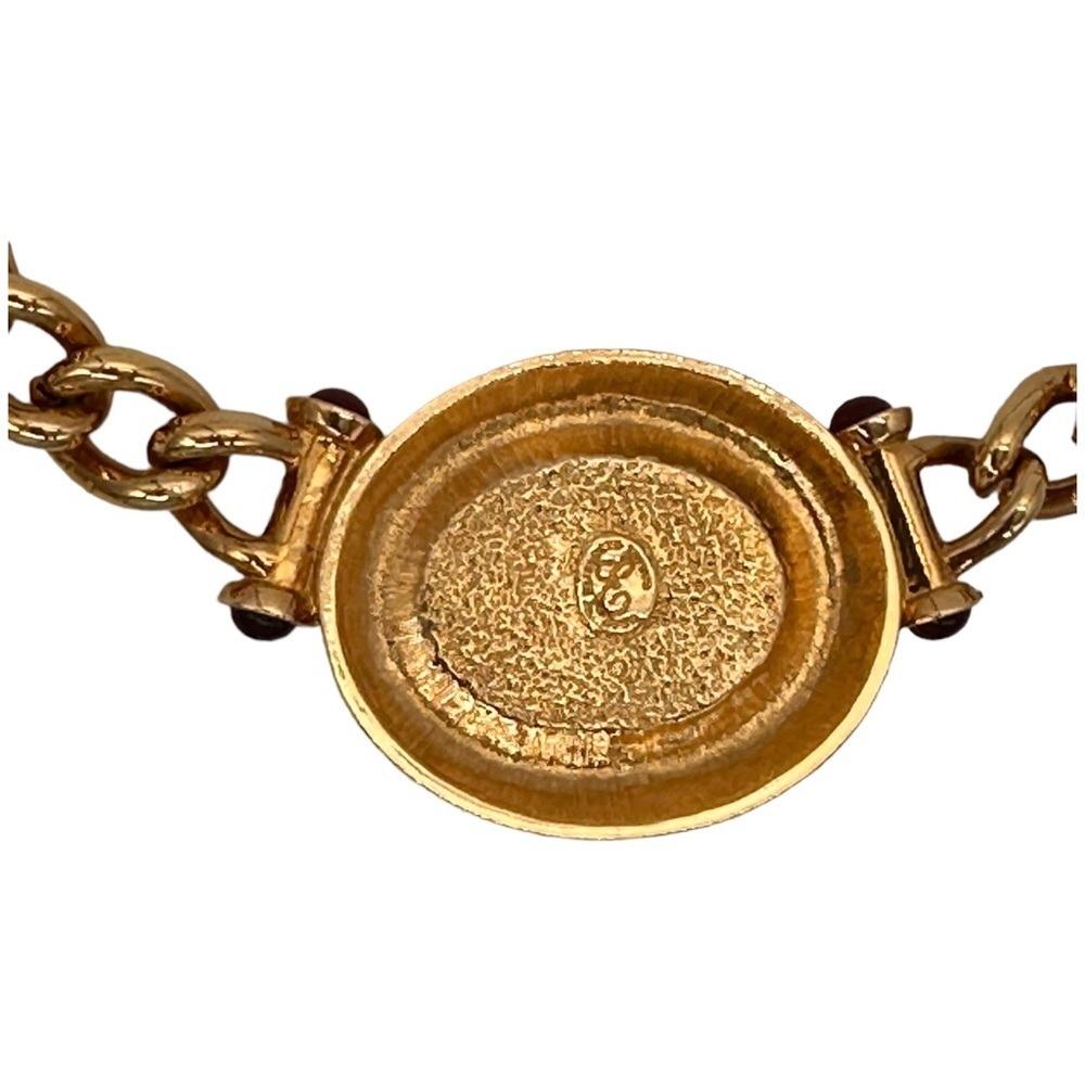 Vintage Elizabeth Taylor Avon Gold Faux Jade Cabochon Collar Necklace Jewelry - Picture 9 of 11